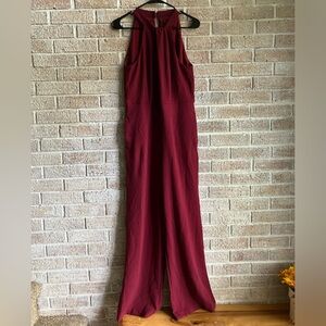 Ann Taylor Factory Burgundy Jumpsuit with POCKETS